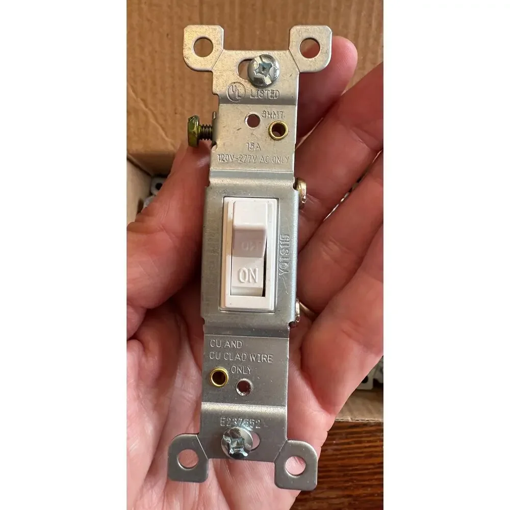 NIB 15 Amp Single-Pole Switch, White 10 PACK